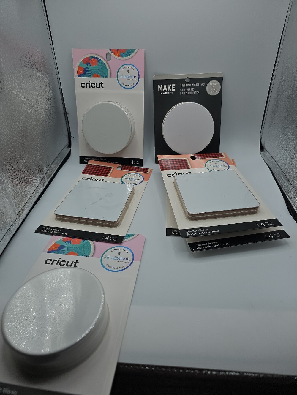 Cricut Ceramic Coaster Blanks - For Infusible Ink 7 Pkg Of 4 - Sublimation